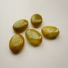 5 Golden Yellow Jade Oval Beads