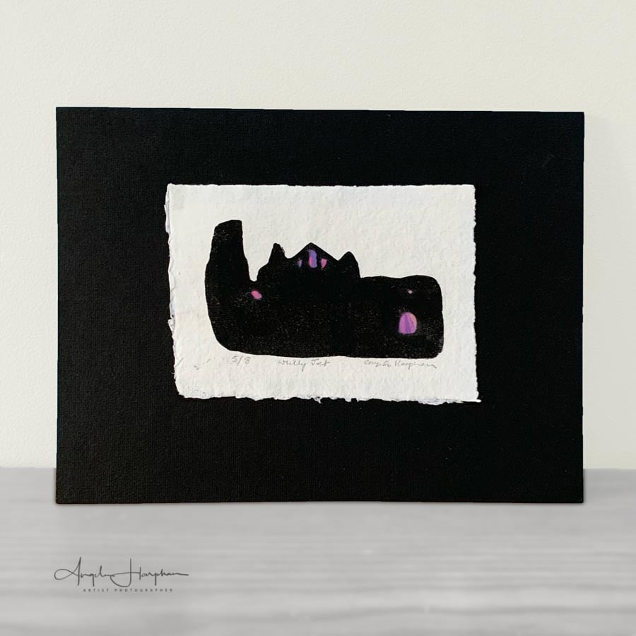 Original Collograph Print - Whitby Jet - Gothic Abbey