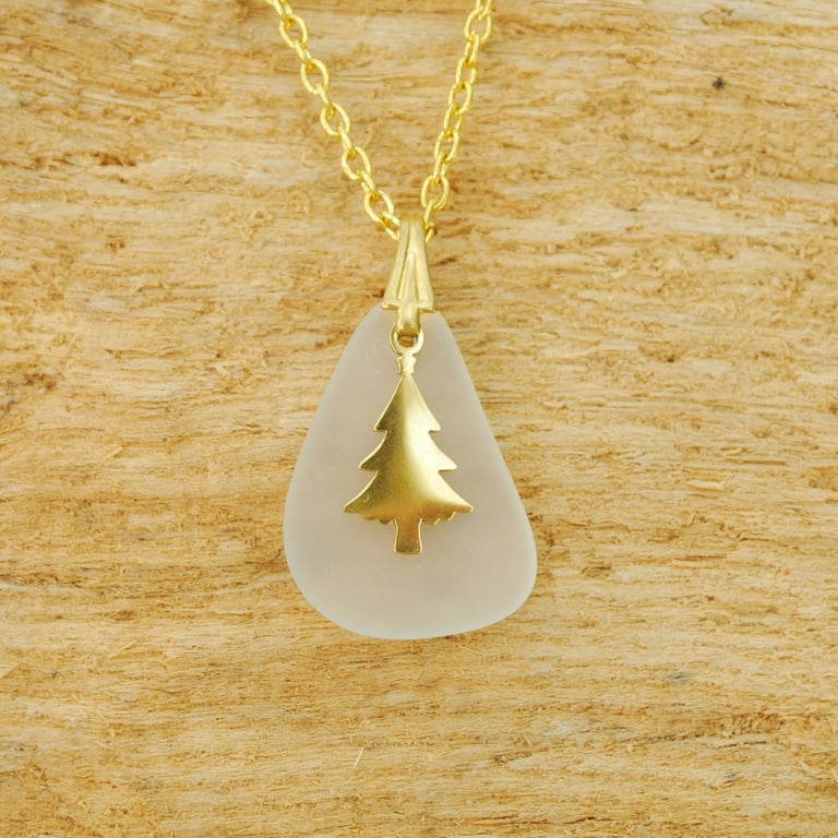 Golden Christmas tree pendant