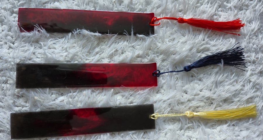 Handmade Resin Bookmarks with Tassels – Elegant & Unique