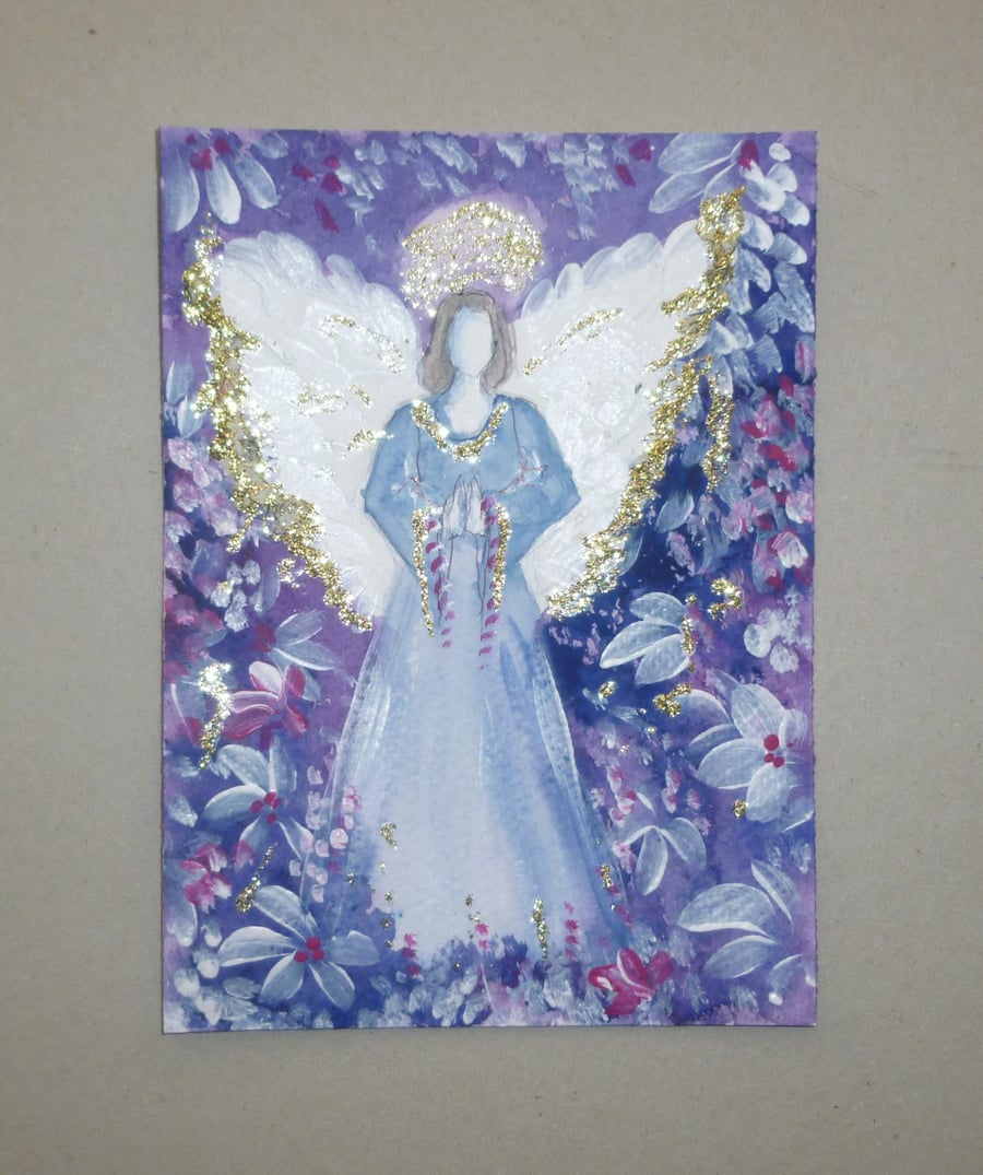hand painted original art angel painting ( ref f 781 PN G4 )