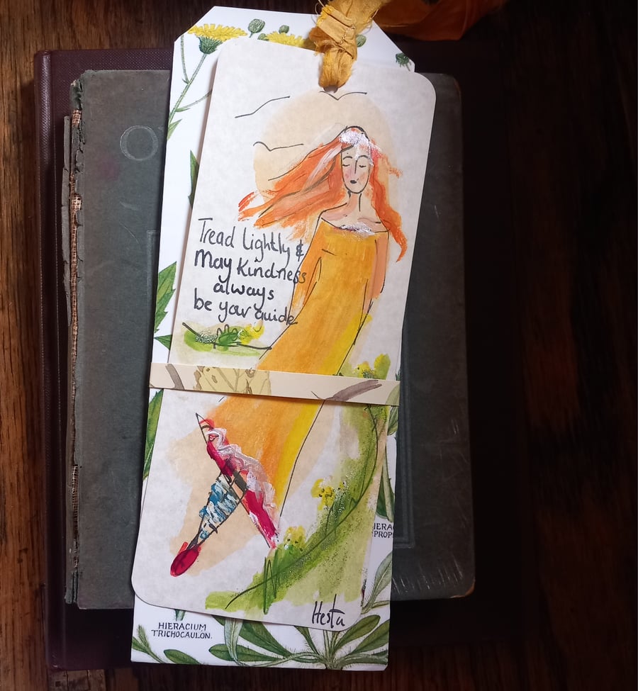 Hand drawn bookmark ' spring blossom''