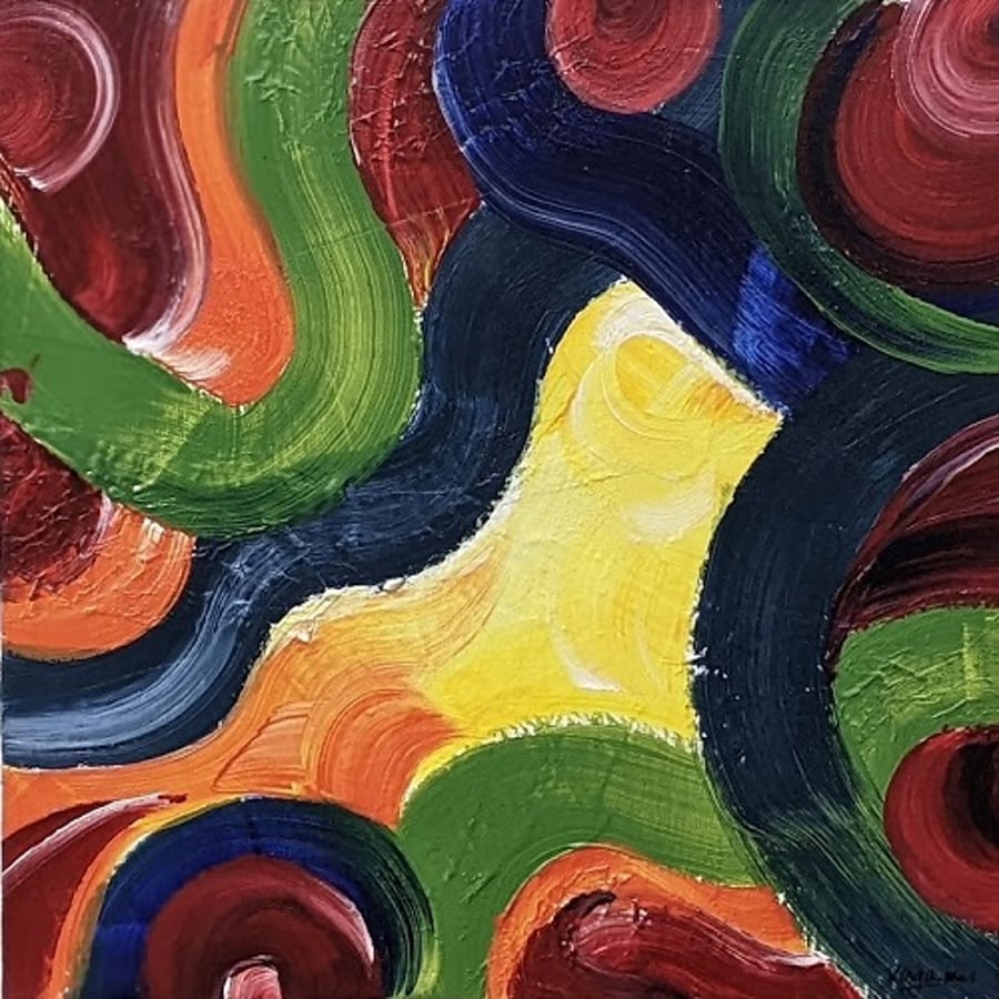 'Freedom' Original Abstract Acrylic Painting in Bright Bold Colours