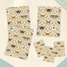 Ogee Butterfly Flower Stationery Set - Handmade Notebook, Cards & Gift Tags