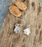 Sterling silver beach hut earrings - Image 1