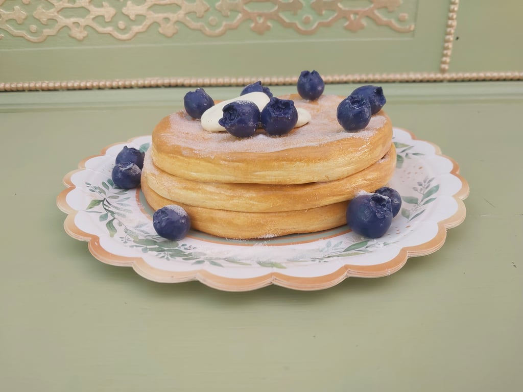 Fake Bake Blueberry Pancake Stack Home Decor, Shop Prop, T.V. Film Prop, Theatre