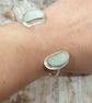Unique Sterling Silver 925 Double Foam Colour Seaham Seaglass Adjustable Bangles - Image 8
