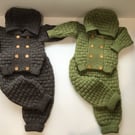 Hand knitted baby suit 