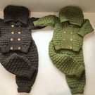 Hand knitted baby suit 