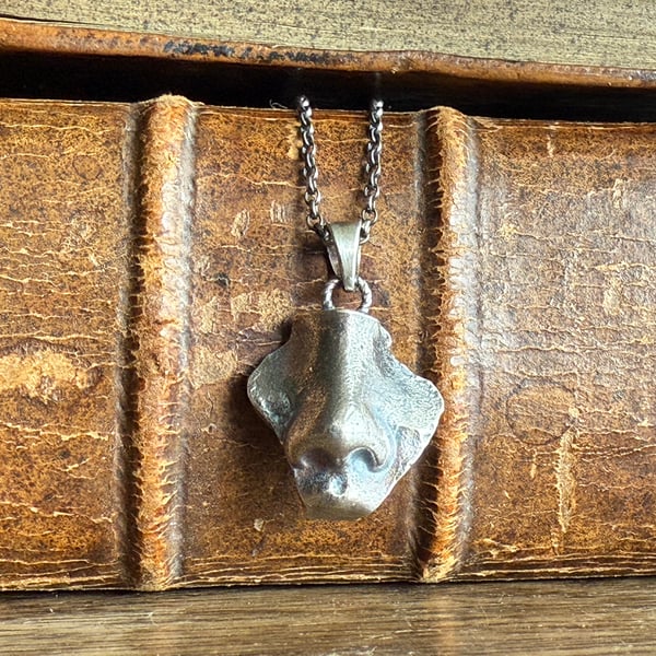Sterling Silver Dolls Nose Fragment Necklace Mudlarking Find
