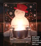 Handmade Fused Glass 'SnowMan' T Light Holder - Image 3
