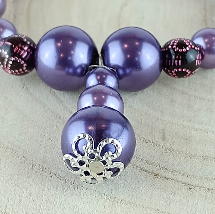 Purple Bracelet - Gorgeous expandable purple dr... - Folksy