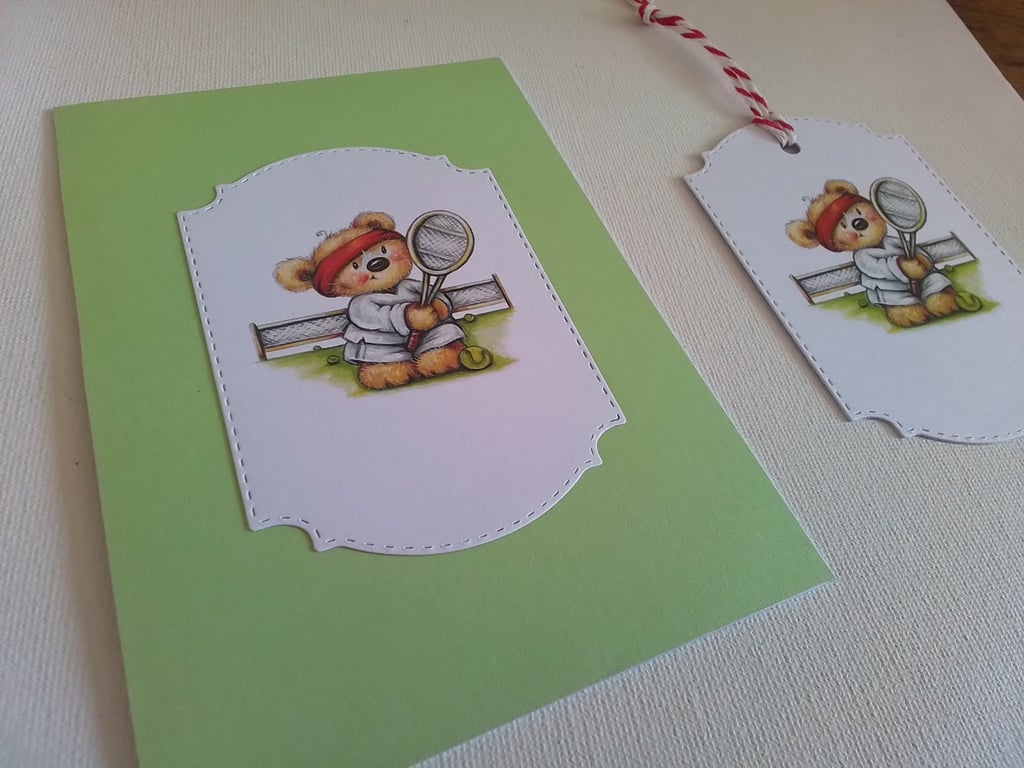 Card and gift tag set. Sport. Tennis. Ref 434