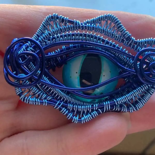 Wire Dragon Eye Necklace