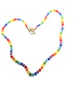 Rainbow necklace made with glass bicone crystal style beads - Image 1