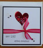 Embellished Heart Ruby Wedding Anniversary Card - 40th Anniversary - Image 10