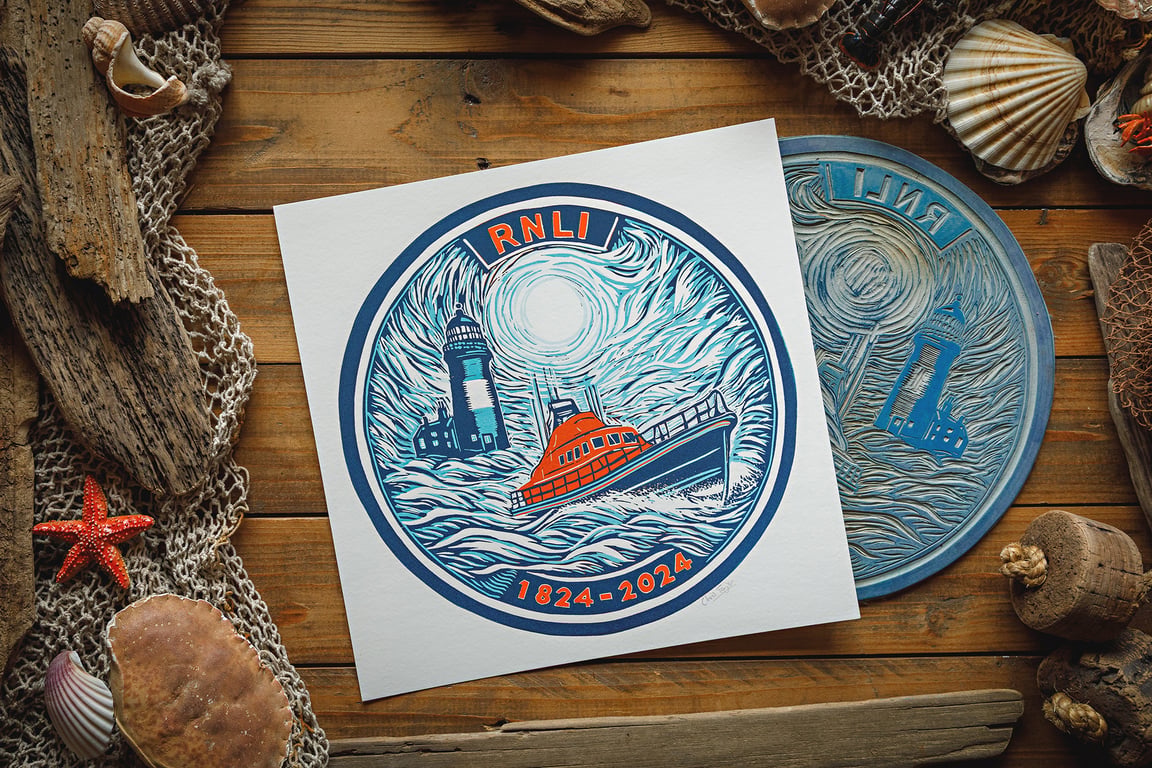 RNLI 200 years print 12x12" - giclee
