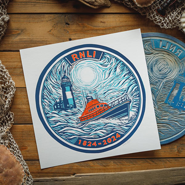 RNLI 200 years print 12x12" - giclee