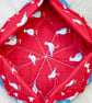 Quilted Fabric storage box with Seagulls and Seashells Fabric - Image 3