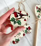 Christmas Robin Rustic Wood Slice Christmas Tree Decorations Set of 6 - Image 6
