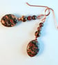 Leopardskin Jasper Earrings With Copper - Handmade In Devon - Image 9