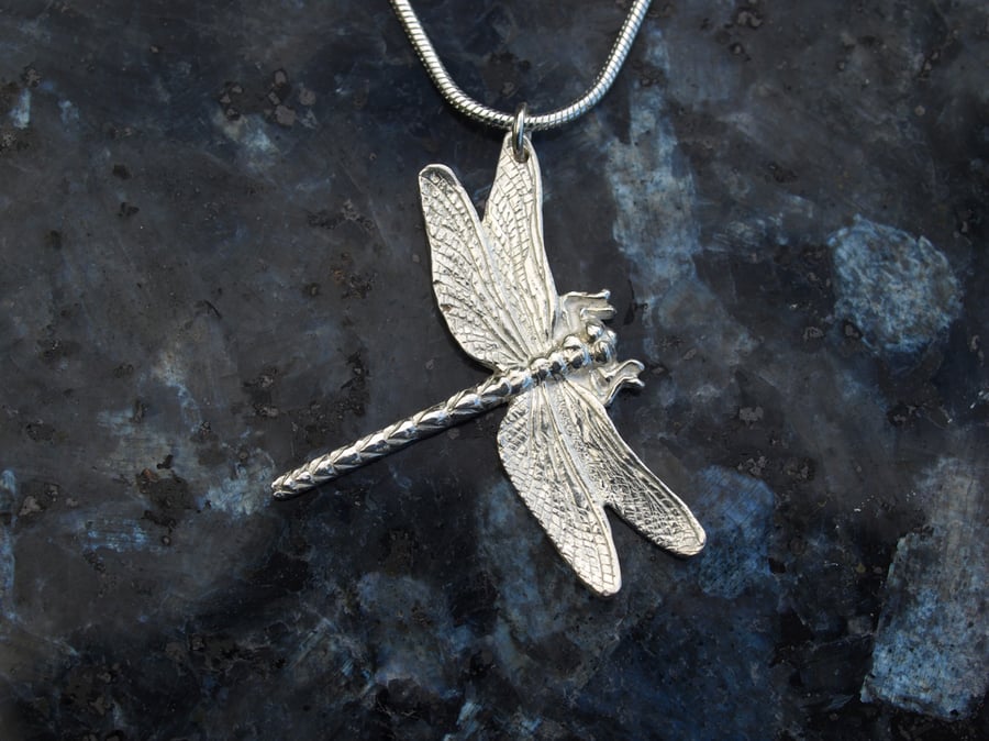Sterling silver sales dragonfly necklace
