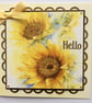 Sunflower Hello Handmade Card Yellow Sunflowers Hello  - Image 1