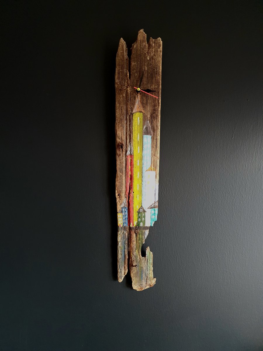 Rustic Driftwood Wall Clock - Coastal Home Decor
