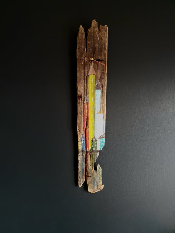 Rustic Driftwood Wall Clock - Coastal Home Decor