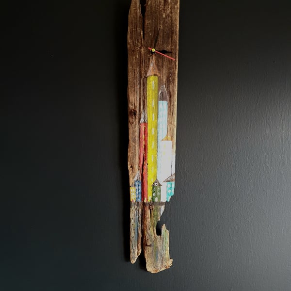 Rustic Driftwood Wall Clock - Coastal Home Decor