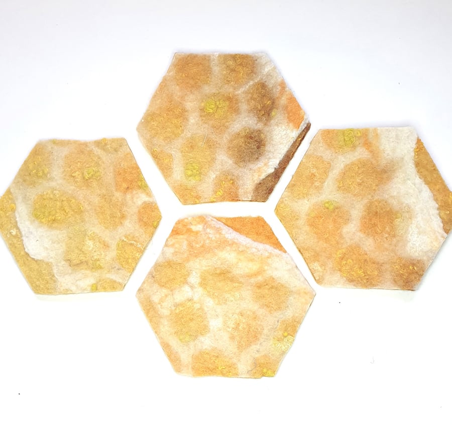 Felt honeycomb coasters