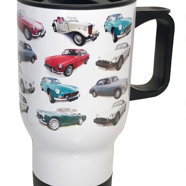 MG Classic Cars - 14fl oz Stainless Steel Travel Mug