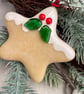 Gingerbread Star - Fused Glass Christmas Tree Decoration - Image 8