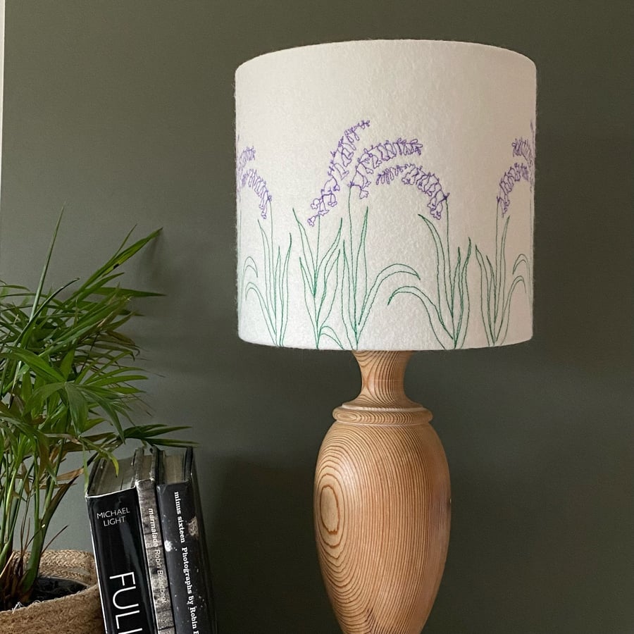 Embroidered Bluebell lampshade
