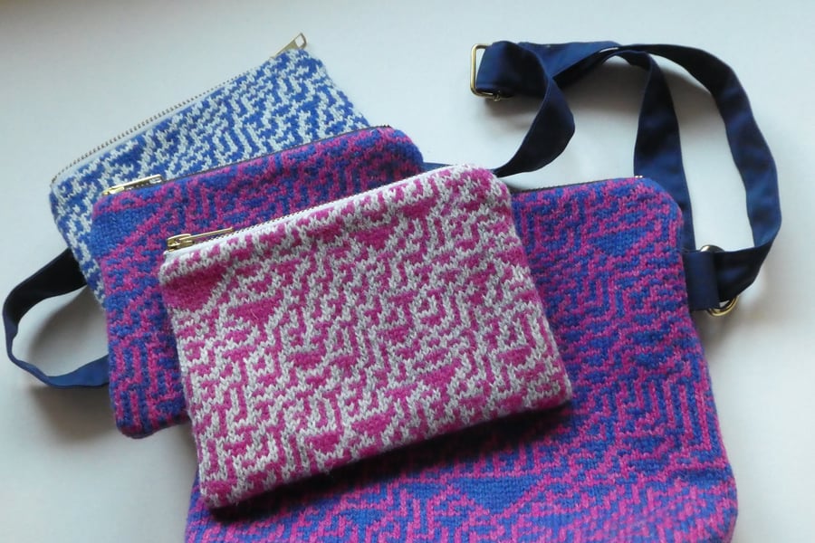 Rule 30 large purse - hot pink and grey