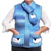 Knitting Pattern Ladies Sheep Waistcoat and Scarf 