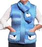 Knitting Pattern Ladies Sheep Waistcoat and Scarf.  Digital Pattern - Image 1