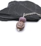 purple ceramic rose pendant necklace - Image 2