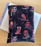 Owl Print Fabric Quilted Book Sleeve - Hardback Size - Image 1
