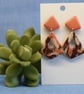 Marbled Diamond Shaped Dangle Earrings