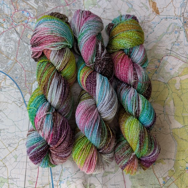 Spring hedgerow :: cupro cotton : nylon :: sock :: 100g