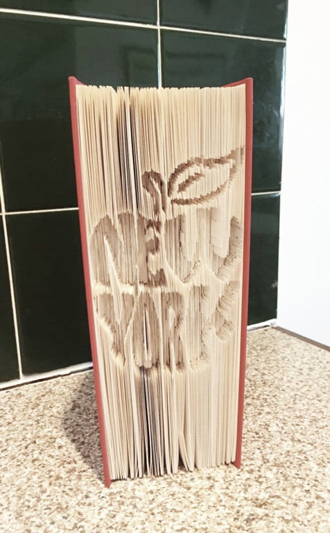 New York Apple CUT & FOLD Book folding Pattern - EMAILED PDF PATTERN