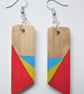 Art Deco style painted wooden earrings - Image 2
