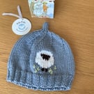 Hand Knitted Baby Beanie Hat 0-6 Months