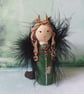 Wise woman, Vølva, Seeress, Viking Priestess Hand-painted peg doll. - Image 2