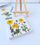 Real Pressed Buttercups Miniature Botanical Canvas on Wooden Easel - Image 4
