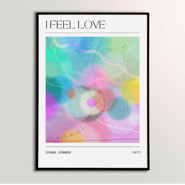 Song Poster Donna Summer - I Feel Love Abstract Music Painting Art Print 