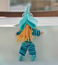 Little Blue Felt Elf Bag Charm or Keyring - Image 2