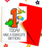 1 Today Have A Roarsome Birthday Dinosaur Card Baby Boy or Girl, Age Card - Image 3