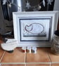 The Happy Curled Up Wire Cat. A Handmade Art Picture. Purfect for Cat Lovers!!! - Image 3